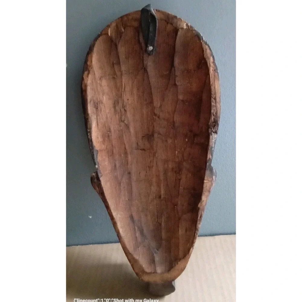 Vintage African Wood Carved‎ Wall Hanging Mask Tribal Art Decor
